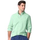 Men's Chaps Classic-fit Mini-checked Poplin Stretch Button-down Shirt, Size: Xl, Green