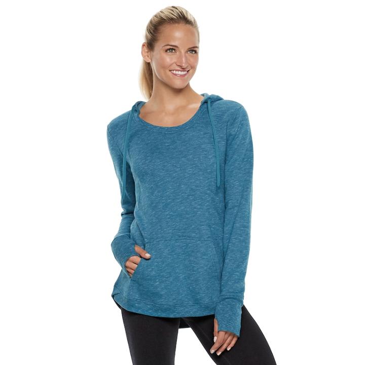 Women's Tek Gear&reg; Thumb Hole Hoodie, Size: Medium, Dark Blue