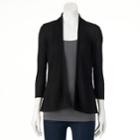 Women's Apt. 9&reg; Ribbed Peplum Cardigan, Size: Medium, Black