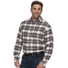 Big & Tall Croft & Barrow&reg; Regular-fit Flannel Woven Button-down Shirt, Men's, Size: 3xl Tall, Light Grey