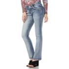 Juniors' Wallflower Luscious Curvy Bling Bootcut Jeans, Teens, Size: 0, Grey