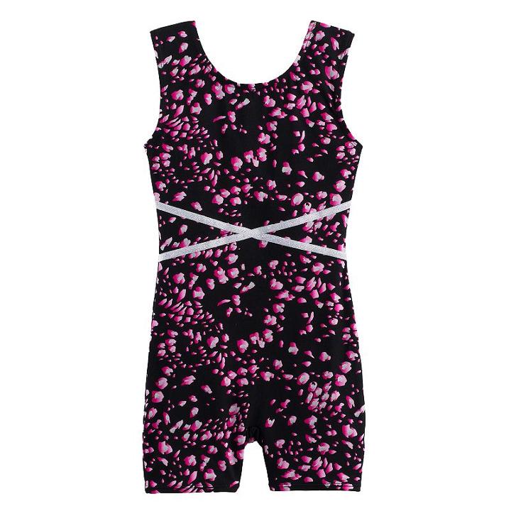 Girls 4-14 Jacques Moret Falling Petals Print Biketard, Size: Small, Brown Over