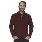 Men's Croft & Barrow&reg; True Comfort Classic-fit Quarter-zip Sweater, Size: Medium, Dark Red