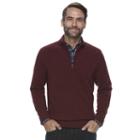Men's Croft & Barrow&reg; True Comfort Classic-fit Quarter-zip Sweater, Size: Medium, Dark Red