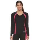 Women's Fila Sport&reg; Basic V-neck Long Sleeve Tee, Size: Medium, Oxford