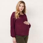 Maternity Lc Lauren Conrad Pintuck Peasant Top, Women's, Size: L-mat, Red