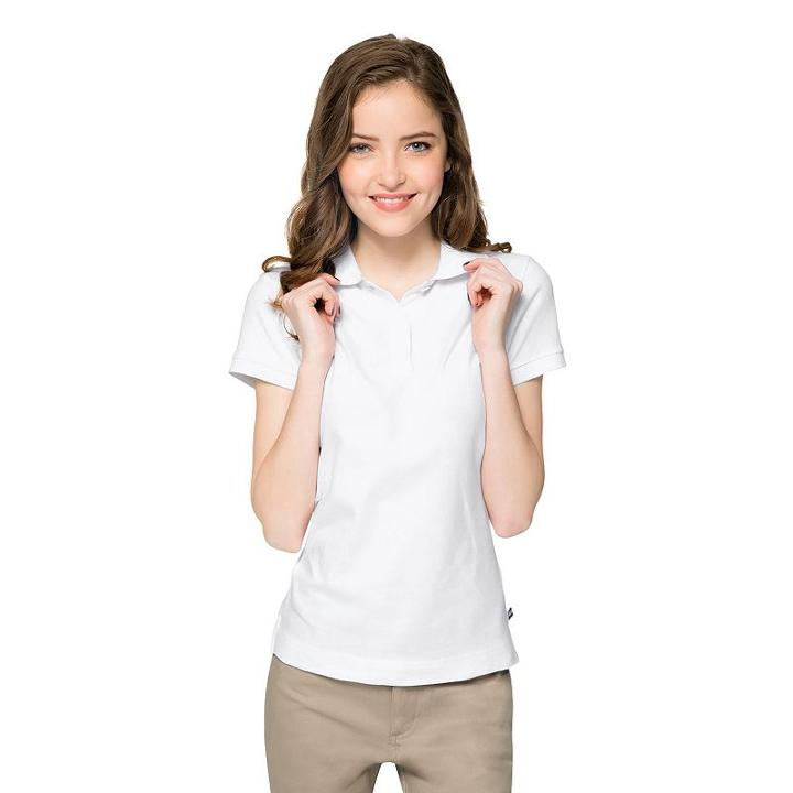 Juniors' Lee Uniforms Stretch Polo, Girl's, Size: Xl, White