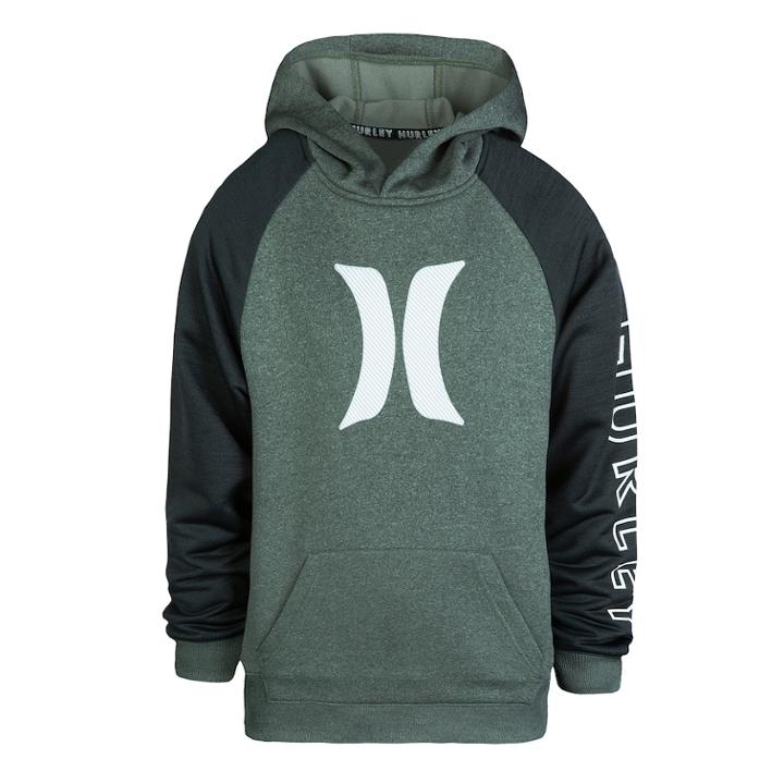 Boys 8-20 Hurley Solar Icon Pull-over Hoodie, Size: Large, Med Green