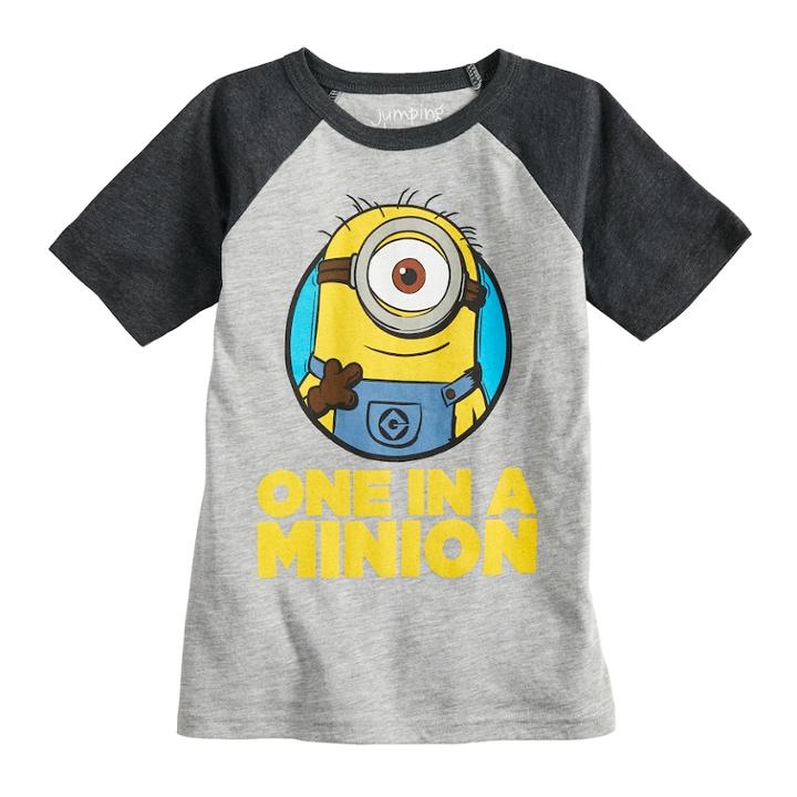 Boys 4-10 Jumping Beans&reg; Despicable Me Minion Raglan Graphic Tee, Size: 7, Med Grey