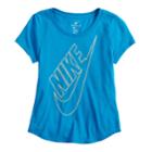 Girls 7-16 Nike Curve Hem Futura Tee, Size: Small, Brt Blue