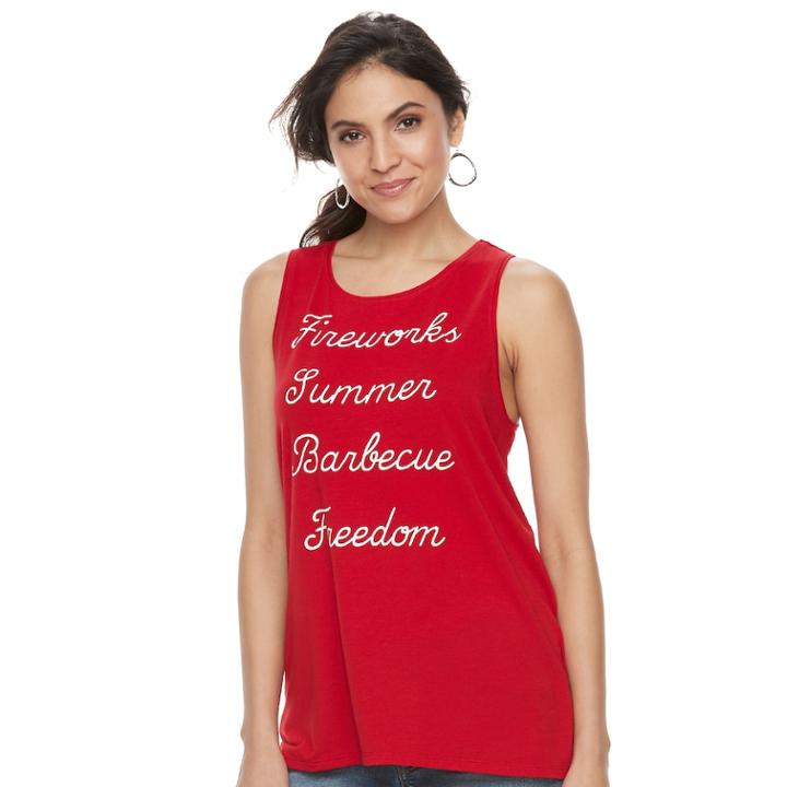 Women's Apt. 9&reg; Graphic Tank, Size: Medium, Red