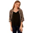 Juniors' Wallflower Velvet Trim Tank & Kimono Set, Teens, Size: Xl, Med Green