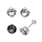 Illuminaire Crystal Silver-plated Stud Earring Set - Made With Swarovski Crystals, Women's, White