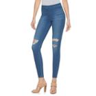 Women's Jennifer Lopez Ripped Pull-on Jeggings, Size: 12 Short, Med Blue