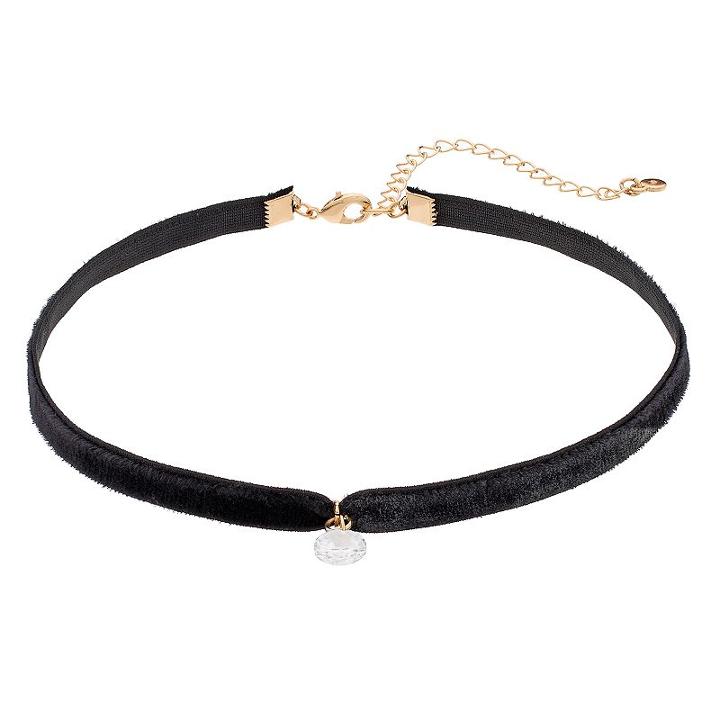 Lc Lauren Conrad Cubic Zirconia Stretch Choker Necklace, Women's, Black
