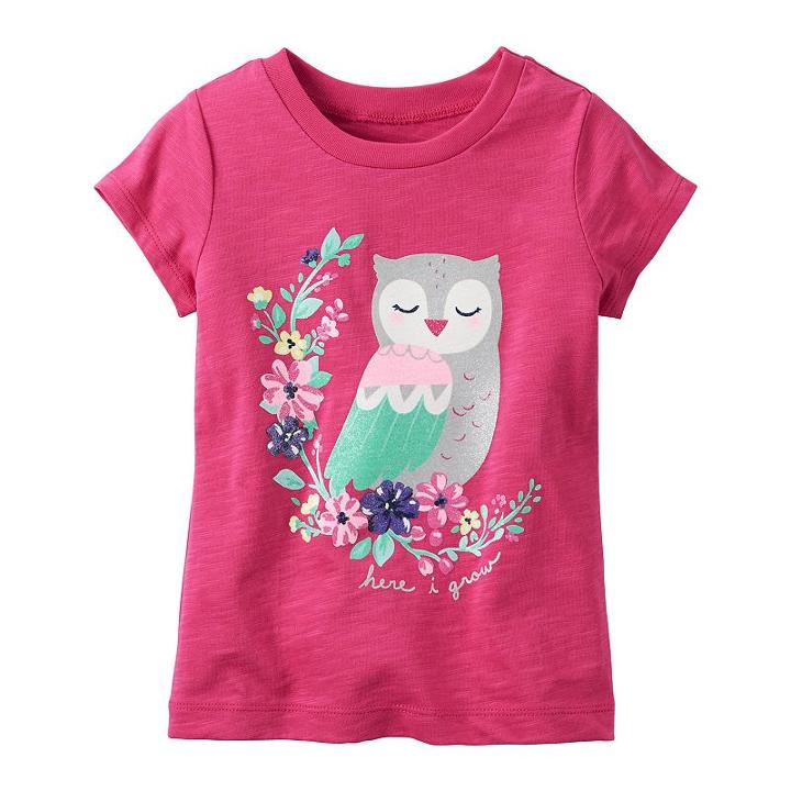 Girls 4-8 Carter's Short Sleeve Jersey Graphic Tee, Size: 6, Pink