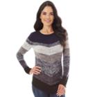 Women's Apt. 9&reg; Mitered Crewneck Sweater, Size: Small, Blue (navy)