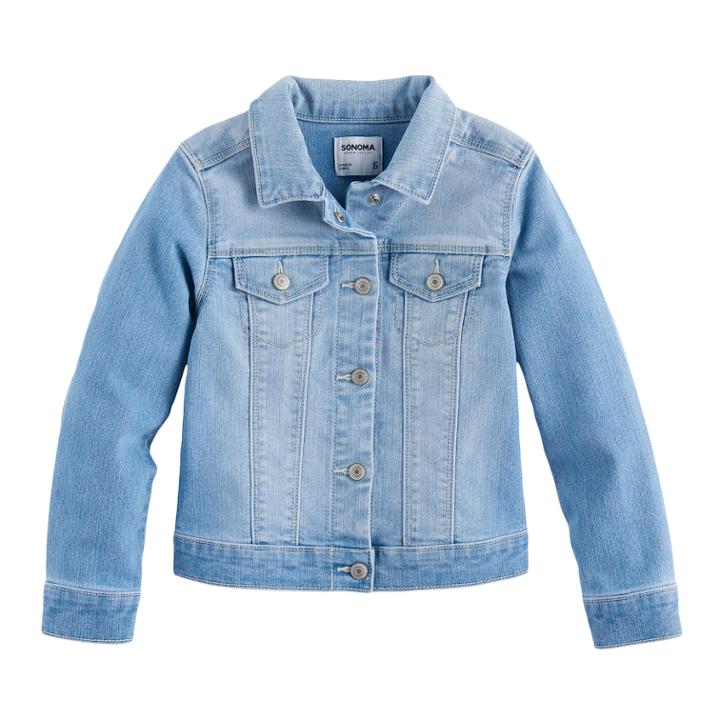 Girls 4-12 Sonoma Goods For Life&trade; Denim Jacket, Size: 7, Light Blue