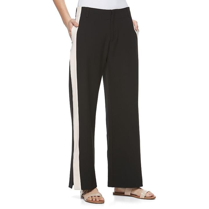 Juniors' Jolie Vie High-waist Striped Lounge Pants, Girl's, Size: Large, Black