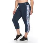 Plus Size Fila Sport&reg; Spring Floral Crop Workout Leggings, Women's, Size: 2xl, Blue (navy)