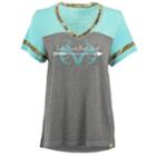 Women's Realtree Clover Short Sleeve Burnout Graphic Tee, Size: Small, Dark Blue