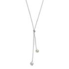 Lc Lauren Conrad Long Knotted Simulated Pearl Lariat Necklace, Women's, White Oth