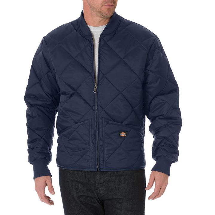 Men's Dickies Diamond-quilted Nylon Jacket, Size: Large, Dark Blue