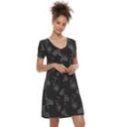 Juniors' Mudd&reg; Cupro Short Sleeve Dress, Teens, Size: Medium, Black