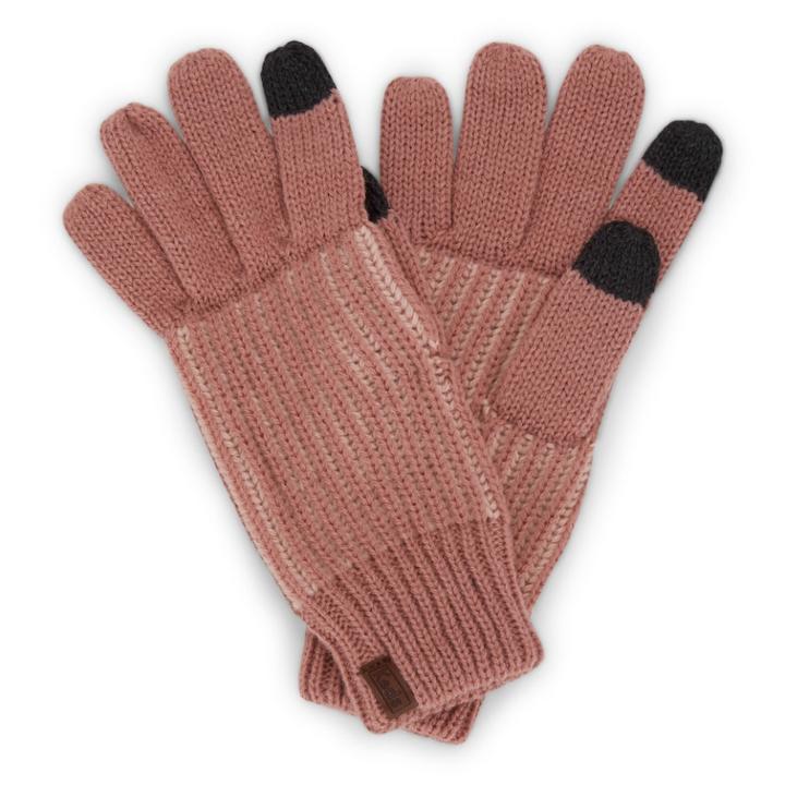 Women's Keds Knit Tech Gloves, Med Pink