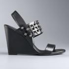 Simply Vera Vera Wang Women's Slingback Wedge Sandals, Size: 8.5, Black