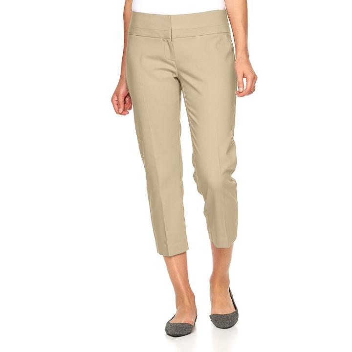 Women's Apt. 9&reg; Torie Modern Fit Capri Dress Pants, Size: 6, Lt Beige