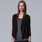 Women's Simply Vera Vera Wang Draped Open Front Cardigan, Size: Xl, Black