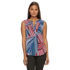 Women's Dana Buchman High-low Henley, Size: Xl, Black