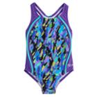 Girls 7-16 Speedo Tie-dye Colorblock One-piece Swimsuit, Size: 12, Multicolor