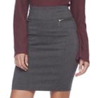 Juniors' Joe B Zipper Pocket Pencil Skirt, Teens, Size: Medium, Grey (charcoal)