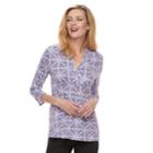Women's Croft & Barrow&reg; Surplice Empire Top, Size: Large, Lt Purple