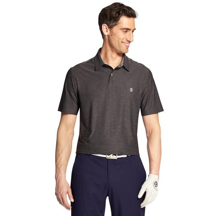 Men's Izod Swingflex Title Holder Classic-fit Performance Golf Polo, Size: Xl, Grey (charcoal)