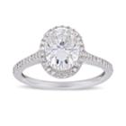 Stella Grace 2 Ct. T.w. Oval Cut Lab-created Moissanite & 1/4 Ct. T.w. Diamond Engagement Ring, Women's, Size: 9, White