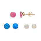 Stella Grace 10k Opal Earring Set, Women's, Multicolor