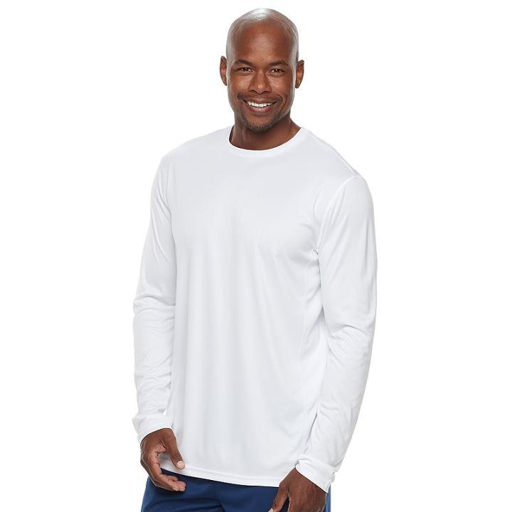 Big & Tall Tek Gear&reg; Athletic-fit Dry Tek Crewneck Performance Tee, Men's, Size: L Tall, White