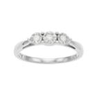 Everlasting Diamonds Sterling Silver 1/10 Carat T.w. Diamond 3-stone Ring, Women's, Size: 8, White