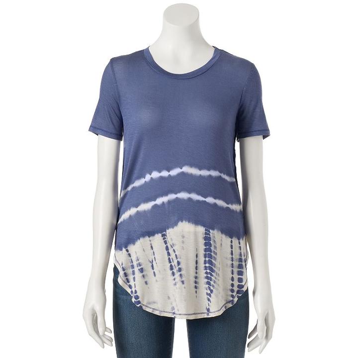 Juniors' Mudd Tie-dyed High-low Tee, Girl's, Size: Small, Blue