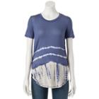 Juniors' Mudd Tie-dyed High-low Tee, Girl's, Size: Small, Blue