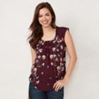 Women's Lc Lauren Conrad Love, Lauren Pleated Top, Size: Xs, Lt Purple