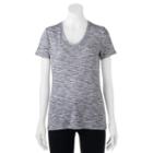 Women's Croft & Barrow&reg; Essential V-neck Tee, Size: Large, Grey