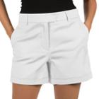 Women's Harve Bernard Cuffed Twill Shorts, Size: 2, White Oth