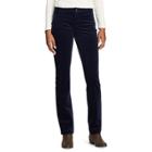 Petite Chaps 4-way Stretch Straight-leg Corduroy Pants, Women's, Size: 4 Petite, Blue