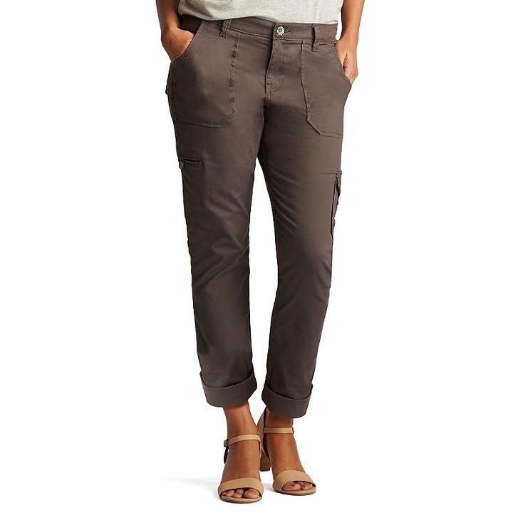 Petite Lee Brinley Modern Fit Cargo Pants, Women's, Size: 14 Petite, Grey (charcoal)