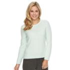 Petite Napa Valley Crewneck Sweater, Women's, Size: L Petite, Brt Green