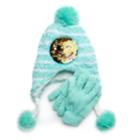 Girls 4-16 So&reg; Flip Sequin Emoji Hat & Gloves Set, Size: M-l, Med Green